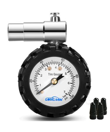 Godeson bicycle tire manometer 100psi/7bar bicycle tire pressure meter for Presta valve bicycle accessories suitbale for racing bike mechanical manometer no batteries presta 100psi/7bar - Buy Online on GoSupps.com