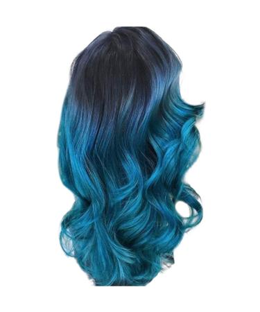 Wig Hair Women Blue Black Curly Cosplay Anime Long Long Hair Curly Brazilian Synthetic Wavy Human