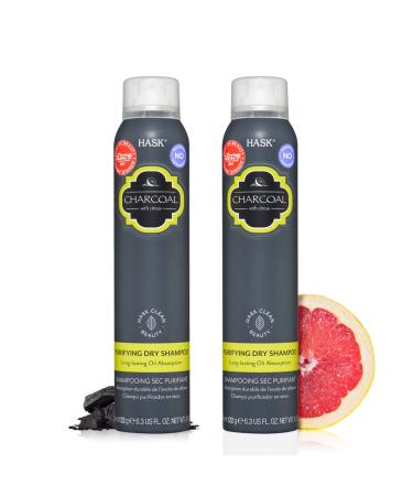 HASK Charcoal Clarifying Dry Shampoo Kits for all hair types, aluminum free, no sulfates, parabens, phthalates, gluten or artificial colors (4.3oz-Qty2) Charcoal 4.3 Ounce (Pack of 2)