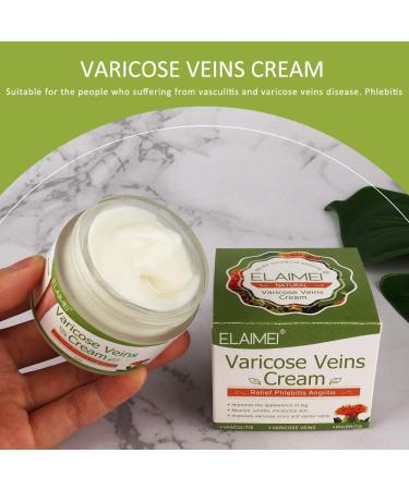 Varicose Veins Cream with Natural Ingredients | Soothing Leg Cream for Improved Blood Circulation, Spider Veins, Capillary Health, and Pain Relief - 1.8oz - Buy Online on GoSupps.com