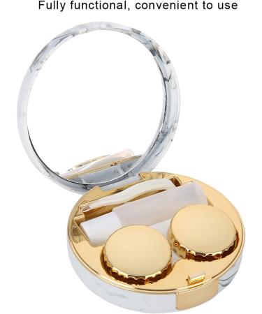 Verdant Touch Marble Pattern Contact Lens Box - Portable Eye Care Kit for Soaking & Storage - Multicolored Plastic Container - Buy Online on GoSupps.com