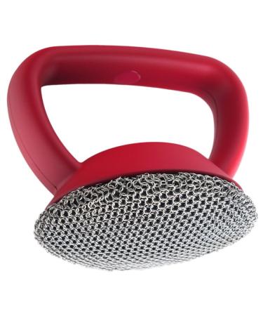 Kapmore Stainless Steel Scrubber Non-slip: Ergonomic Metal Silicone Portable Palm Cleaning Brush Cleaner Scrubber with Handle