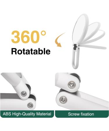 AUIAU 15x Magnifying Handheld Mirror with Handle | Double Sided Portable Travel Makeup Mirror - White - Buy Online on GoSupps.com