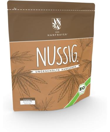 Buy Hanfbayer Organic Hemp Seeds 1000g - Protein-Rich Superfood Vegan Recipes & Omega-3 - Unpeeled Raw Food Quality - Buy Online on GoSupps.com