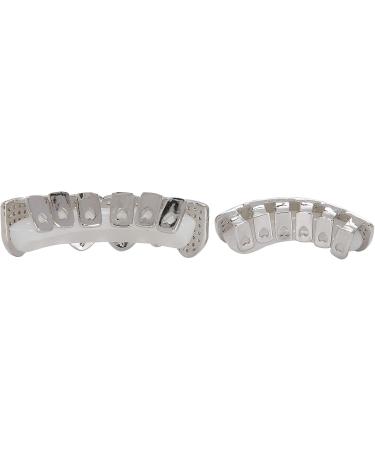 Cold-Plated Copper Teeth Set for Halloween | Bling Hip Hop Mouth Grills in Silver & Gold Finish - Perfect for Men & Women - Buy Online on GoSupps.com