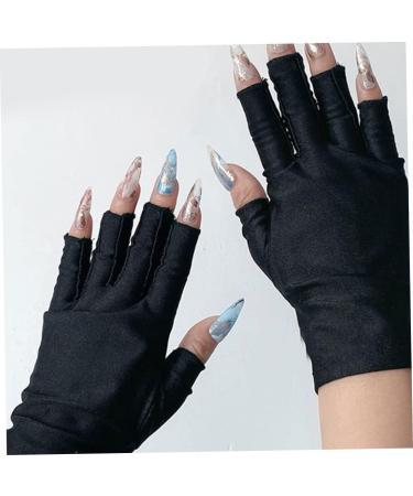 Anti-UV Gloves UV Shield Gloves UV Protection Gloves Gel Manicure Gloves Sun Cream UV Shield Protection Fingerless Gloves for Gel Nail Lamp 1 Pair Black - Buy Online on GoSupps.com