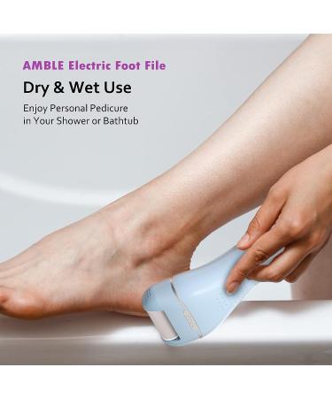 Amble Electric Foot Scrubber Callus Remover - Rechargeable Pedi Foot File for Hard/Dead Skin - Professional Pedicure Tool for Cracked Heels - Wet&Dry Foot Care Kit - Ideal Gift - Buy Online on GoSupps.com