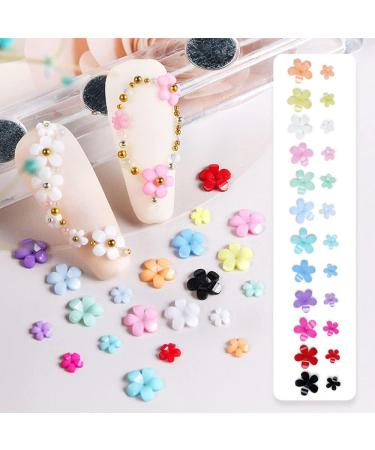 Dornail 12-Grid 3D Flower Nail Charms - 12 Colors Acrylic Flower Nail Art Accessories for DIY Designs & Decorations - Buy Online on GoSupps.com