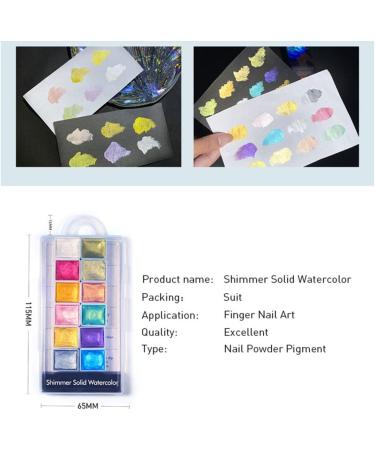 Nail Shiimmer Powder Manicure Solid Pearlescent Pigment Nail Art Dyeing Powder 12Colors chrome pigment for nails - Buy Online on GoSupps.com