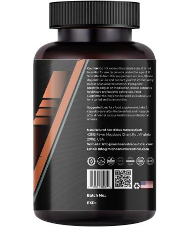 Mishas Nutraceuticals Shilajit for Men Women, Ashwagandha, Rhodiola Rosea, Panax Ginseng, Shilajits, 60 Capsules Vegan - Buy Online on GoSupps.com