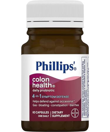 Phillips' Colon Health Daily Probiotic Capsules - 4-in-1 Symptom Defense - 60 Count - Buy Online on GoSupps.com