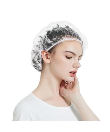 Zfyoung pack of 200 Disposable Shower Caps bath caps Clear Plastic Shower Cap Essential for Travel Moisture and Waterproof for Household Massage Hotel and Hair Salon. plastic headgear pack of 200