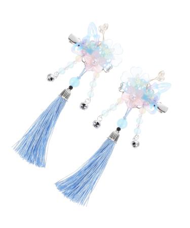 FRCOLOR 1 Pair Butterfly Hair Clip Tassel Hair Clips Hair Accessories for Women Hair Barrettes for Women Flower Hair Clip Hair Clips for Teen Girl Hair Pin Nylon Pearl Tassel Pendant Child
