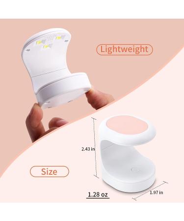 Mini UV LED Nail Lamp - Portable Nail Dryer for Gel Nails | Quick Drying Art Tools - Travel/Home DIY (Pink) - Buy Online on GoSupps.com