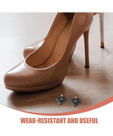 LIFKOME High Heel Replacement Tips - 2 Pairs Square Heel Repair Caps for Women - Black Shoe Repair Accessories 1.80x1.70 CM - Buy Online on GoSupps.com