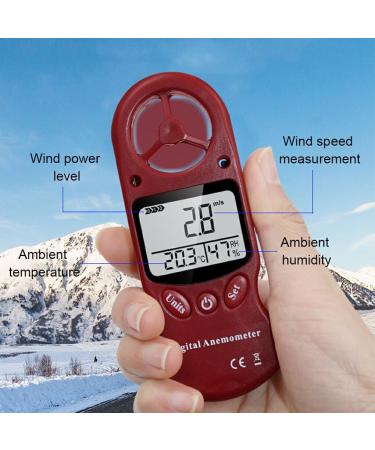 Allayu Mini Multi-Purpose Wind Knife with Hanging Rope | LCD Digital Wind Speed Meter & Hygrometer | Professional Tool in Red - Shop Now! - Buy Online on GoSupps.com