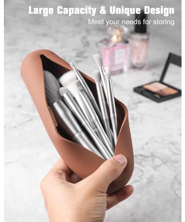 FERYES Travel Makeup Brush Holder - Dark Brown | Stylish & Portable Storage for Beauty Essentials - Buy Online on GoSupps.com