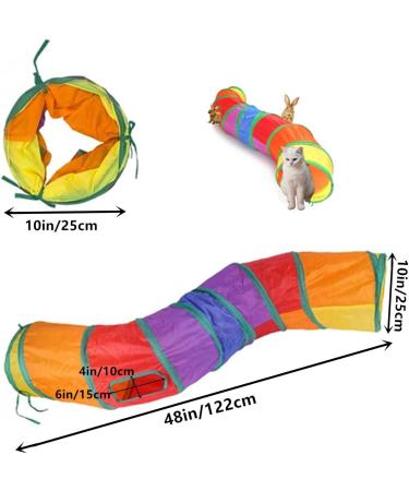 Rainbow-S Cat Tunnel: 2-Way Collapsible Pet Toy for Indoor & Outdoor Fun - Buy Online on GoSupps.com