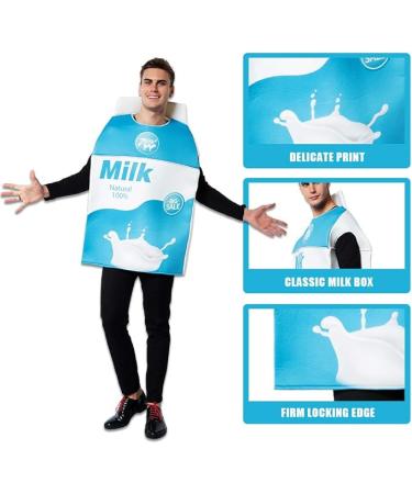 ReneeCho Couple Costume Halloween Food Cookies and Milk Carton Box Adult Men Women - Buy Online on GoSupps.com