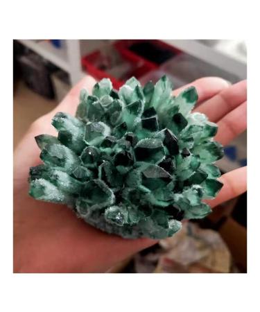 Natural Crystal Rough Stone Crafts Newly Discovered Green Quartz Crystal Cluster Specimen (Size : 600-700g)
