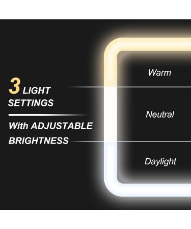 RRtide LED Lighted Travel Makeup Bag with Adjustable Dividers and 10x Magnifying Mirror - Black - Buy Online on GoSupps.com