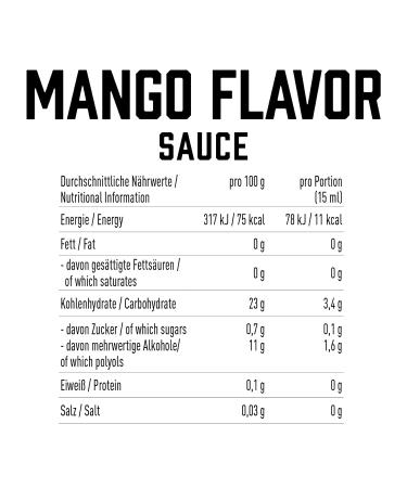 Got 7 Sweet Premium Mango Syrup - Low Calorie Dessert Sauce 250ml | Delicious & Diet-Friendly Treat - Buy Online on GoSupps.com