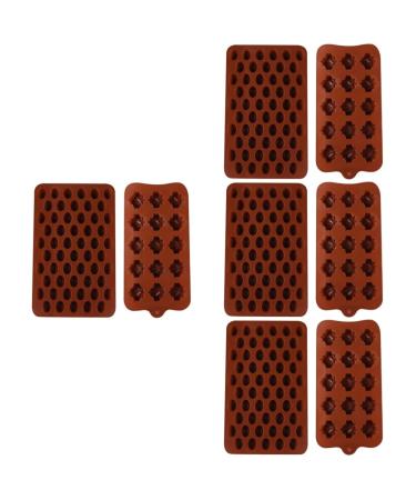 HOMSFOU 8 Pcs Chocolate Mold Cookie Baking Candy Making Molds Maple Leaf Mold Silicone Chocolate Rose Chocolate Silicone Cookie Mini Semi Sphere Silicone Mold 3D Chewing Gum Spherical 18.5X11CMx4pcs Light Brown 1x4pcs
