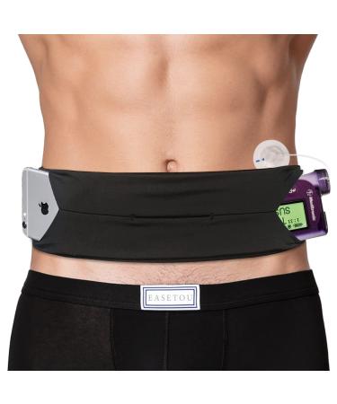 Insulin Pump Belt Holder Discreet Diabetic Waist Fanny Pack Elastic Pouch for T1D Diabetes Receiver Pumps Device Epipen Adjustable Medical Supplies Glucose Monitor Accessories Large Large (Pack of 1)