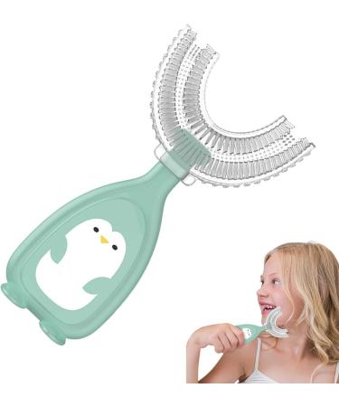 Children's U-Shaped Toothbrush - Soft Silicone Baby Toothbrush for Oral Care (Green L) - Manual Cleaning Tool - Buy Online on GoSupps.com