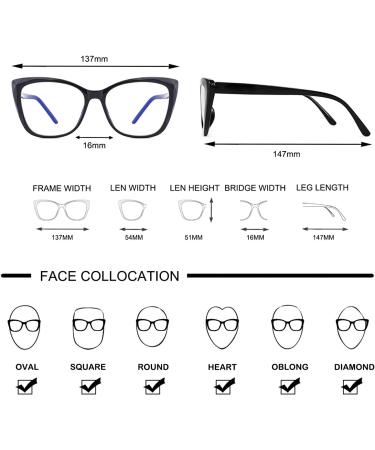 Maxjuli Cat Eye Blue Light Blocking Glasses Women 2 Pack - Translucent+Tortoise - Buy Online on GoSupps.com