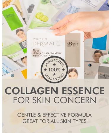 Dermal 16 Combo Pack Collagen Essence Facial Mask Sheet - 16 Count Set for Glowing Skin - Korean Masks for Women and Men - Buy Online on GoSupps.com
