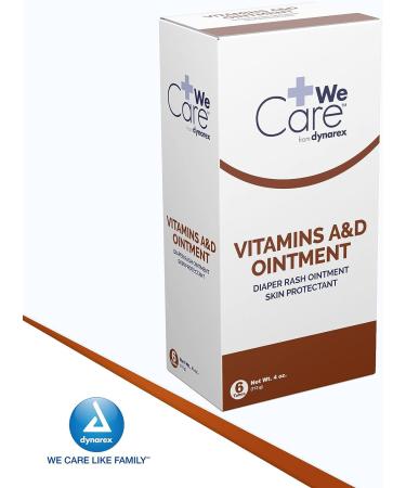 Dynarex Vitamins A & D Ointment for Diaper Rash - 6 Tubes x 4 oz. - Skin Protectant with Vitamin A & D - Buy Online on GoSupps.com