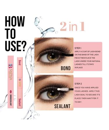 Sapna Beauty Lash Bond and Seal 10ml - 2-in-1 Cluster Lash Glue for Eyelash Extensions | Long-Lasting Waterproof Formula | Self Application at Home | 72+ Hours Retention - Buy Online on GoSupps.com
