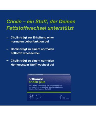 Orthomol Cholin Plus - Support Normal Liver Function with Milk Thistle Extract - 30 Capsules for Daily Wellness - Buy Online on GoSupps.com