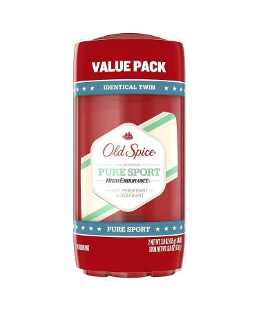 Old Spice High Endurance Pure Sport Deodorant for Men 3 oz Twin Unscented 3 Ounce (Pack of 2)
