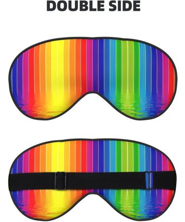 FoRes Rainbow Striped Eye Mask - Adjustable Light Blocking Sleep Mask for Adults | Unisex Black Design for Deep Rest - Buy Online on GoSupps.com