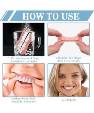 HABNI 4 pairs perfect smile prosthesis plate dentures cosmetic veneer teeth temporary tooth replacement veneer veneer dental vase for upper jaw and lower jaw - Buy Online on GoSupps.com