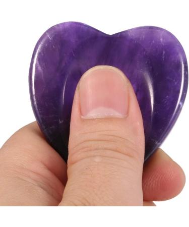 MookaiTedecor Amethyst Thumbstone Crystal Massage Stones for Healing Reiki - Pack of 2 Heart-Shaped Gemstones (47x44x7mm) - Buy Online on GoSupps.com
