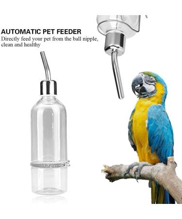 Garosa Pet Feeder Automatic Pet Water Dispenser Practical Parrot Water Drinking Feeding Bottle with Stainless Steel Ball Nipple (S) Bird Feeding Supplies Bird Feeding Supplies - Buy Online on GoSupps.com