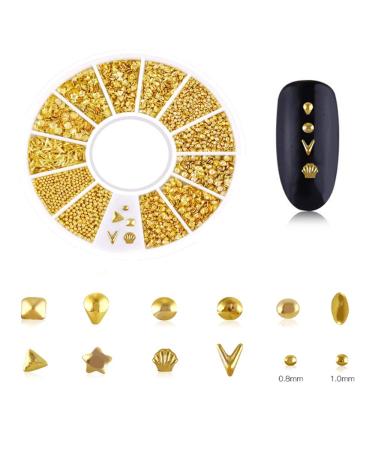 6 Boxes Metal Nail Studs 3D Art Decorations Glitter Jewels Rivet Micro Beads for Manicure Tips - Buy Online on GoSupps.com