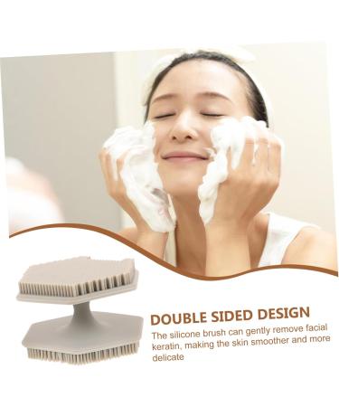  Didiseaon Didiseaon Facial Brush Exfoliating Facial Scrubber Scrub Brush Facial Cleansing Brush Facial Brush Silica Gel Double Sided Makeup Brush - Buy Online on GoSupps.com
