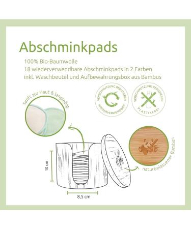 Pandoo Reusable Organic Cotton Pads | Eco-Friendly Makeup Remover | 18 Washable Pads with Bamboo Box & Washing Bag - Buy Online on GoSupps.com