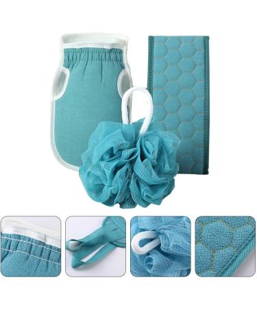 Buy Beaupretty 3-Piece Bath Towel Set | Exfoliating Gloves & Sponges | Cloud Velvet Bath Ball - Ideal for Luxurious Showers | Lake Blue | International Shipping Available - Buy Online on GoSupps.com