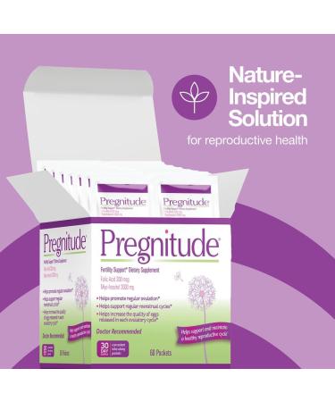 Pregnitude Reproductive Fertility Support - Promotes Regular Ovulation & Menstrual Cycles - 30 Day Supply (60 Servings) - Buy Online on GoSupps.com