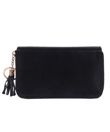 Lurrose nail print stencil card holder card case case for nailart stamper nail stamp pocket for nail art plate pocket for nailart plates manicure seal organizer nail plate black