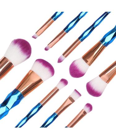 Glamza Diamond 20pc Make Up Blending Details Eyebrow Eyeshadow Eyelash Powder Lip Brushes Set (Blue) - Buy Online on GoSupps.com