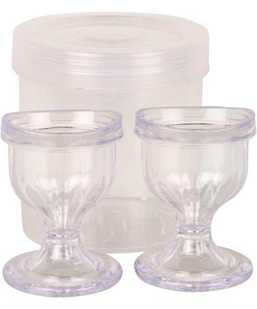 Transparent Plastic Eye Wash Cups Set of 2 | Gentle Eye Cleansing | Eye-Shaped Rim for Comfort | Snug Fit Design - Buy Online on GoSupps.com