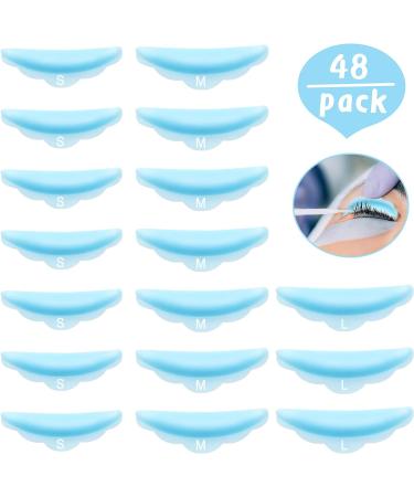 48-Piece Silicone Eyelash Lift Rods - S/M/L Sizes | Curler Perming Pads for Makeup Beauty | Blue - Buy Online on GoSupps.com