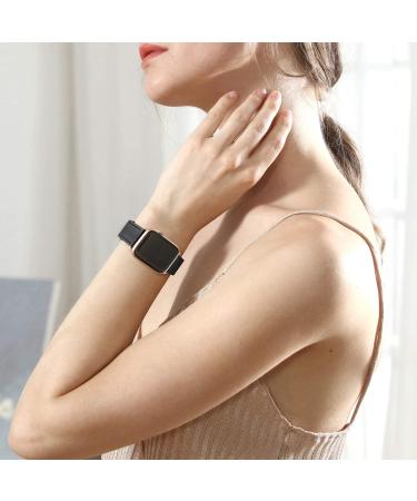 POWER PRIMACY Top Grain Leather Apple Watch Band - Black/Rosegold 38mm/40mm/41mm - Buy Online on GoSupps.com