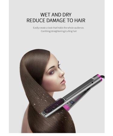 Professional 3 in 1 Hair Straightener & Curler - Adjustable Temperature Flat Iron & Hot Comb for Effortless Styling - Buy Online on GoSupps.com